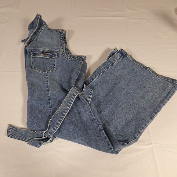 Draper James RSVP Light Wash Denim Sleeveless Jean Dress Midi Y2K Belted Size XL - Picture 9 of 10